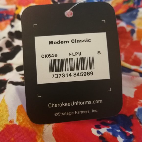 Cherokee Scrub Top CK646-FLPU Flower Punch - Picture 4 of 6